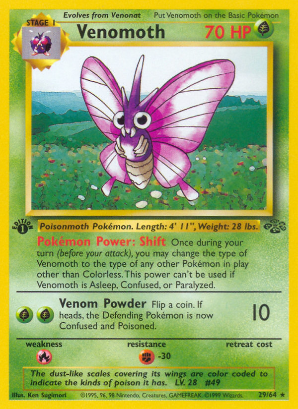 Venomoth (29/64) [Jungle 1st Edition] | Galactic Gamez