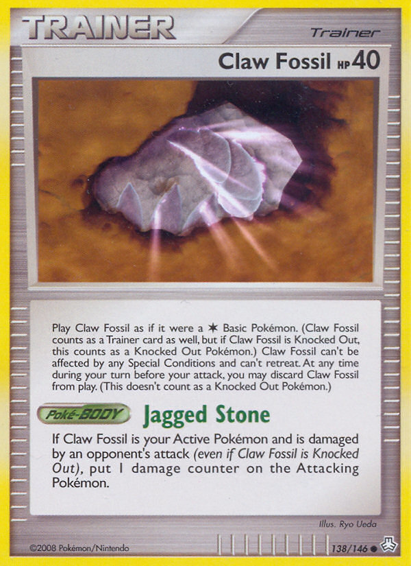 Claw Fossil (138/146) [Diamond & Pearl: Legends Awakened] | Galactic Gamez