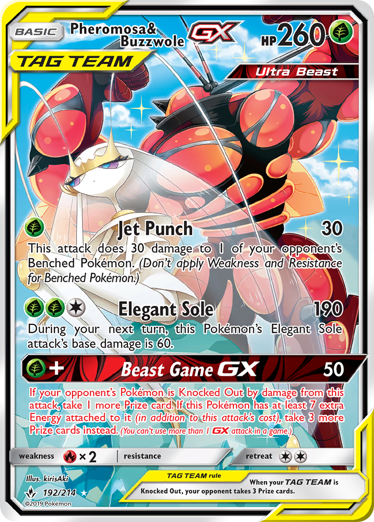 Pheromosa & Buzzwole GX (192/214) [Sun & Moon: Unbroken Bonds] | Galactic Gamez