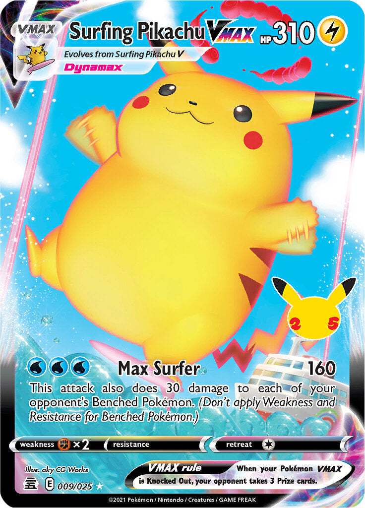 Surfing Pikachu VMAX (009/025) [Celebrations: 25th Anniversary] | Galactic Gamez