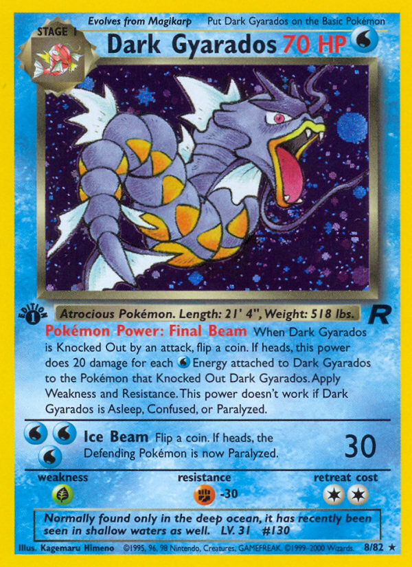 Dark Gyarados (8/82) [Team Rocket 1st Edition] | Galactic Gamez