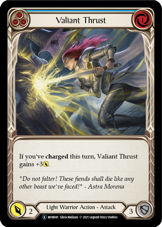Valiant Thrust (Blue) [U-MON041] Unlimited Edition Normal | Galactic Gamez