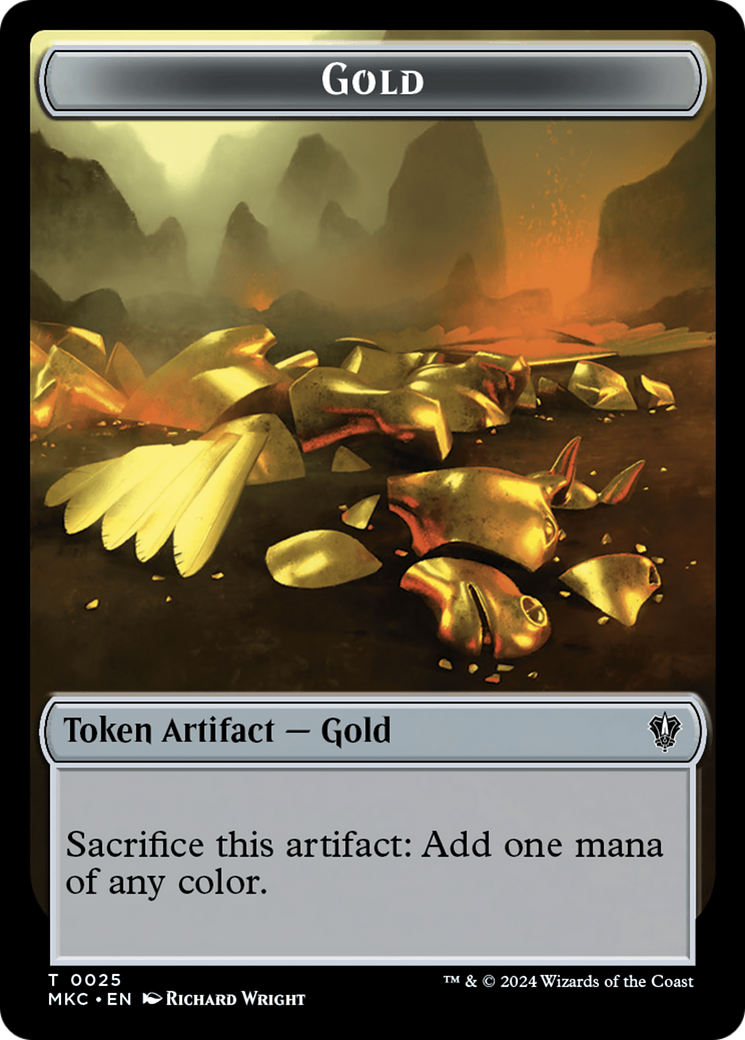 Gold // Treasure Double-Sided Token [Murders at Karlov Manor Commander Tokens] | Galactic Gamez