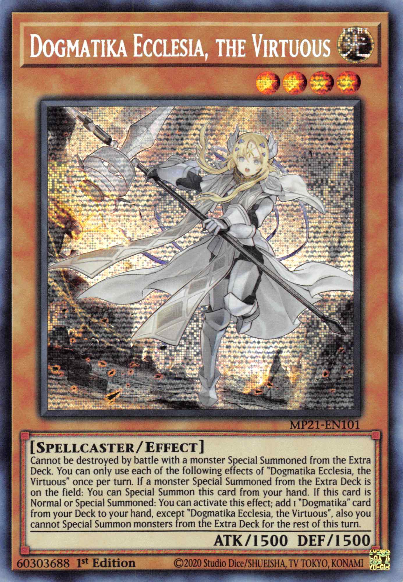 Dogmatika Ecclesia, the Virtuous [MP21-EN101] Prismatic Secret Rare | Galactic Gamez