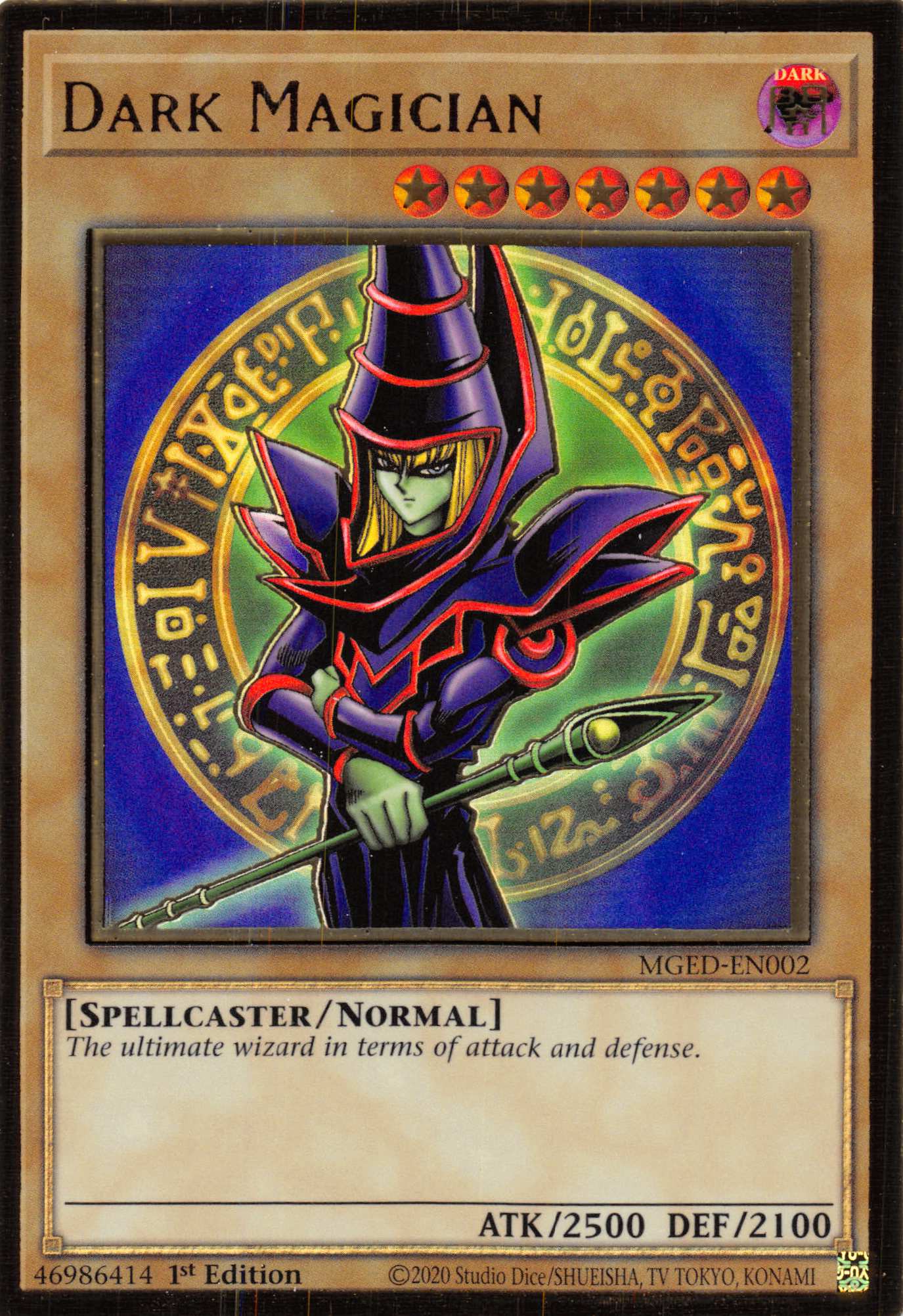 Dark Magician (Alternate Art) [MGED-EN002] Gold Rare | Galactic Gamez