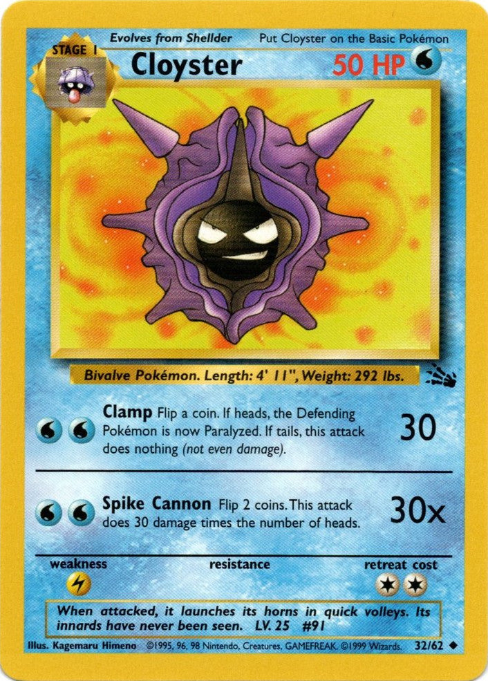 Cloyster (32/62) [Fossil Unlimited] | Galactic Gamez