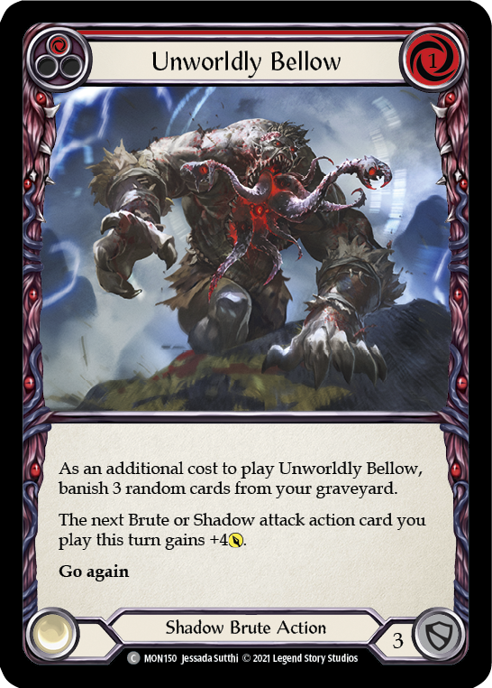 Unworldly Bellow (Red) [MON150-RF] 1st Edition Rainbow Foil | Galactic Gamez