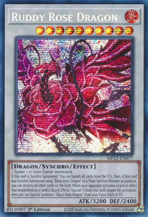 Ruddy Rose Dragon [MP22-EN077] Prismatic Secret Rare | Galactic Gamez