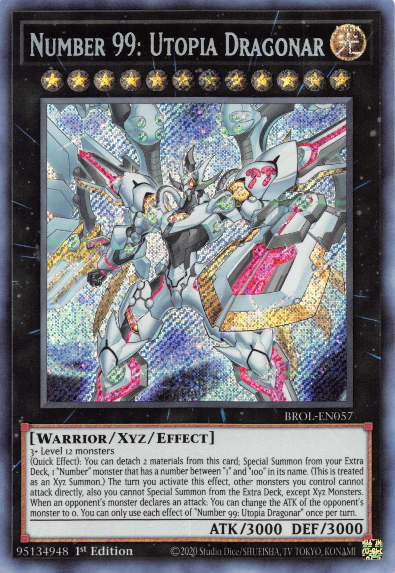 Number 99: Utopia Dragonar [BROL-EN057] Secret Rare | Galactic Gamez