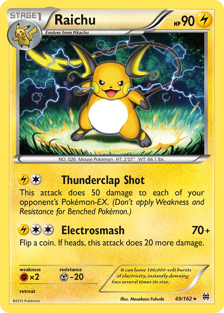 Raichu (49/162) (Theme Deck Exclusive) [XY: BREAKthrough] | Galactic Gamez