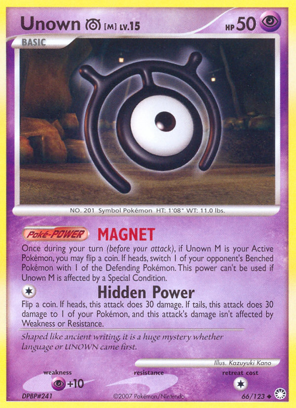 Unown M (66/123) [Diamond & Pearl: Mysterious Treasures] | Galactic Gamez