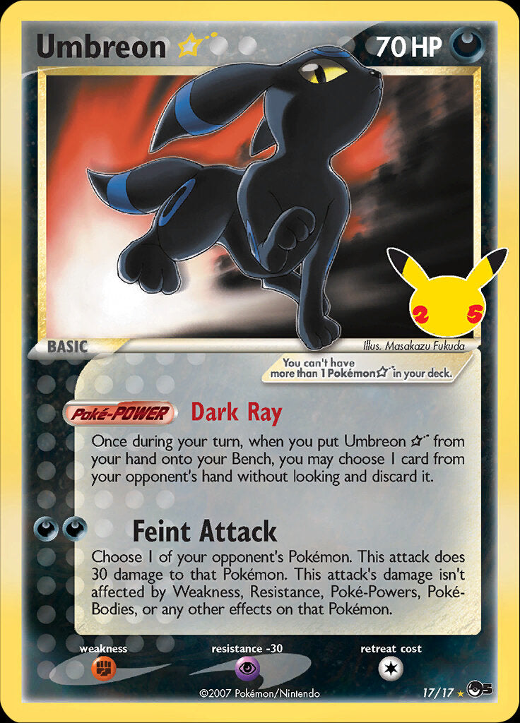 Umbreon (17/17) (Star) [Celebrations: 25th Anniversary - Classic Collection] | Galactic Gamez