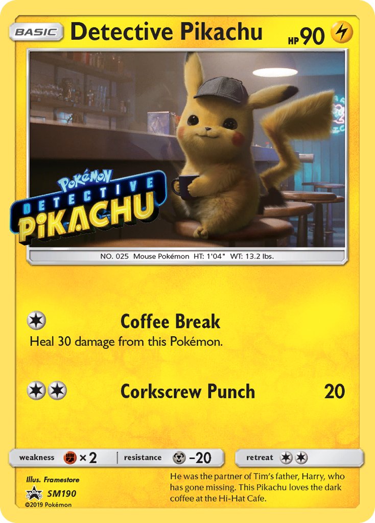 Detective Pikachu (SM190) (Stamped) [Sun & Moon: Black Star Promos] | Galactic Gamez