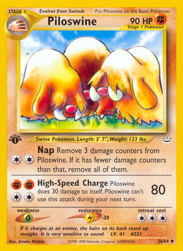 Piloswine (36/64) [Neo Revelation 1st Edition] | Galactic Gamez