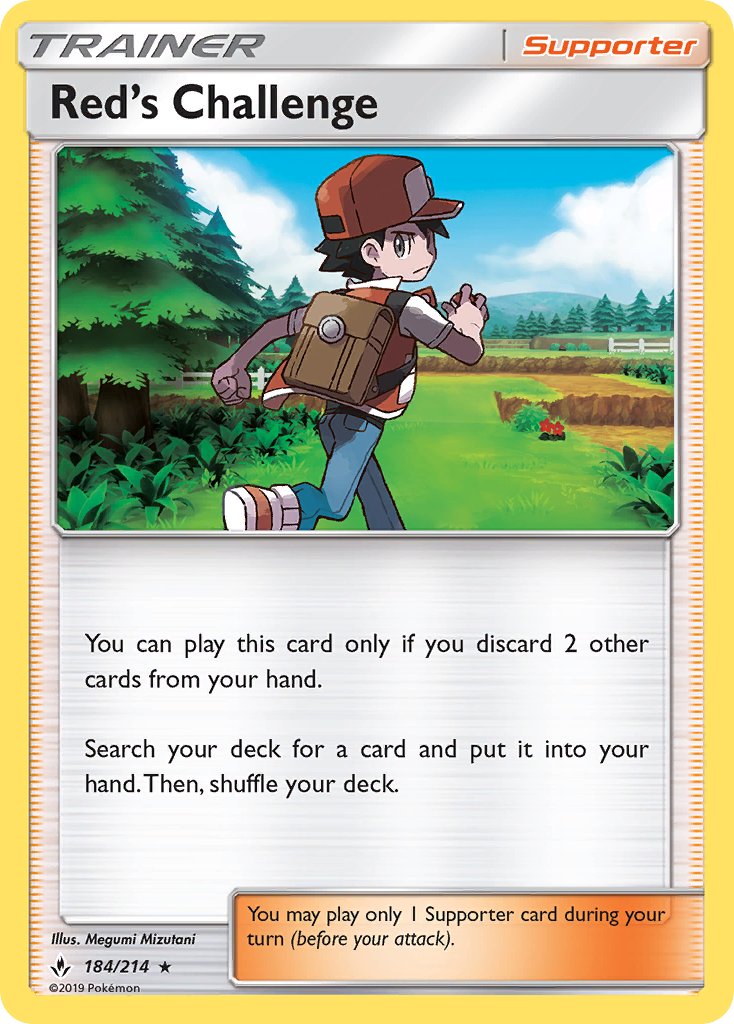 Red's Challenge (184/214) (Theme Deck Exclusive) [Sun & Moon: Unbroken Bonds] | Galactic Gamez