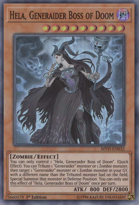 Hela, Generaider Boss of Doom [MYFI-EN032] Super Rare | Galactic Gamez