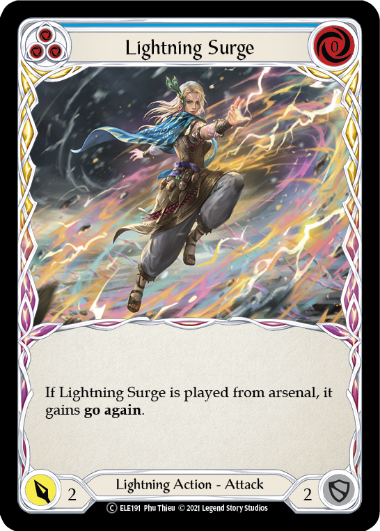 Lightning Surge (Blue) [U-ELE191] Unlimited Rainbow Foil | Galactic Gamez