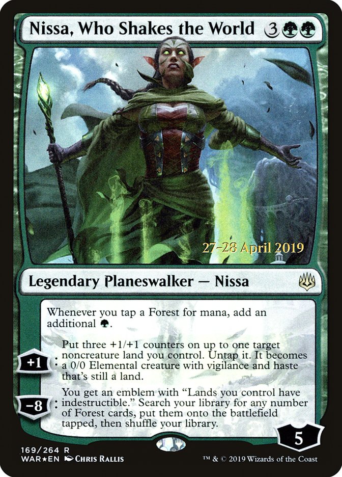 Nissa, Who Shakes the World  [War of the Spark Prerelease Promos] | Galactic Gamez