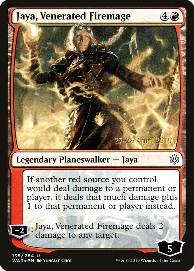 Jaya, Venerated Firemage  [War of the Spark Prerelease Promos] | Galactic Gamez