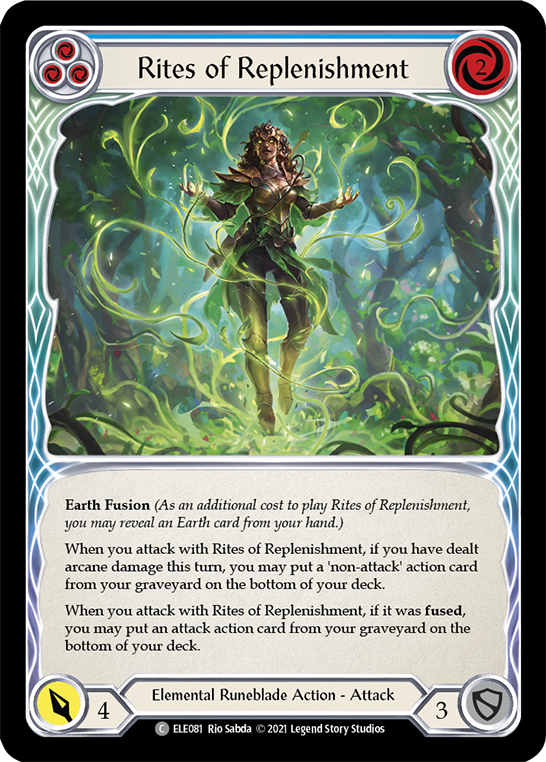 Rites of Replenishment (Blue) [ELE081] (Tales of Aria)  1st Edition Rainbow Foil | Galactic Gamez