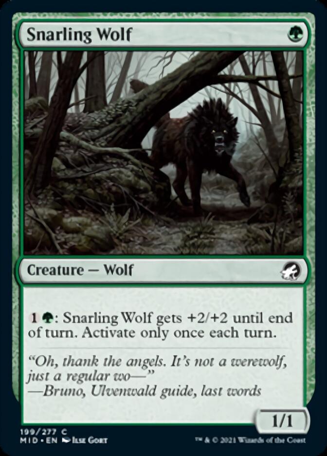 Snarling Wolf [Innistrad: Midnight Hunt] | Galactic Gamez