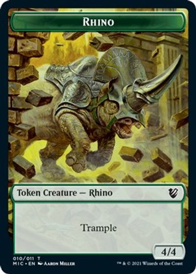 Rhino // Wolf Double-sided Token [Innistrad: Midnight Hunt Commander] | Galactic Gamez