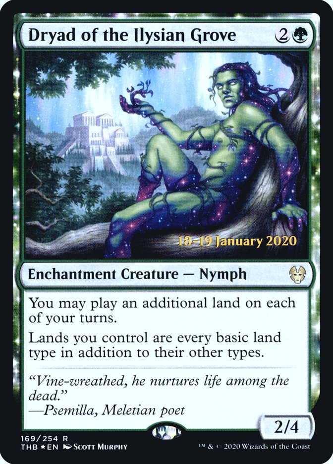 Dryad of the Ilysian Grove [Theros Beyond Death Prerelease Promos] | Galactic Gamez