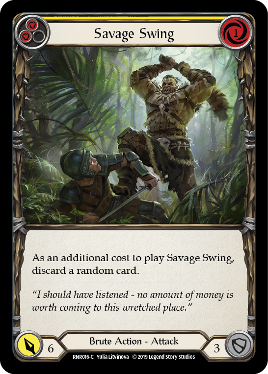 Savage Swing (Yellow) [RNR016-C] (Rhinar Hero Deck)  1st Edition Normal | Galactic Gamez