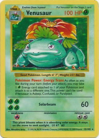 Venusaur (15/102) [Base Set Shadowless Unlimited] | Galactic Gamez