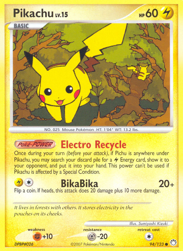 Pikachu (94/123) [Diamond & Pearl: Mysterious Treasures] | Galactic Gamez