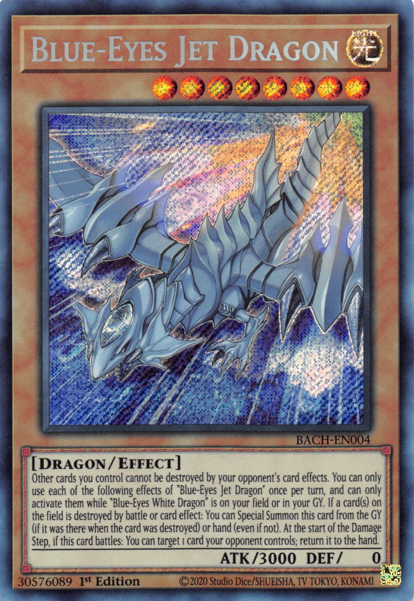 Blue-Eyes Jet Dragon [BACH-EN004] Secret Rare | Galactic Gamez