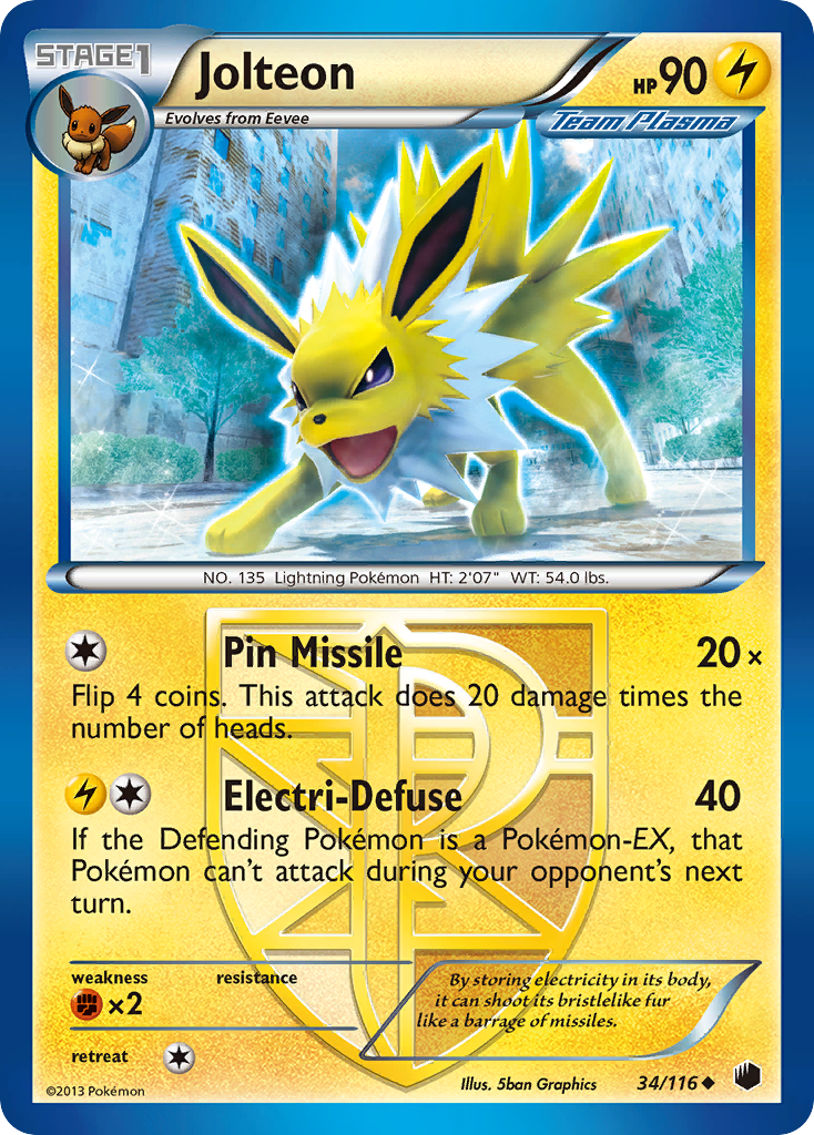 Jolteon (34/116) [Black & White: Plasma Freeze] | Galactic Gamez