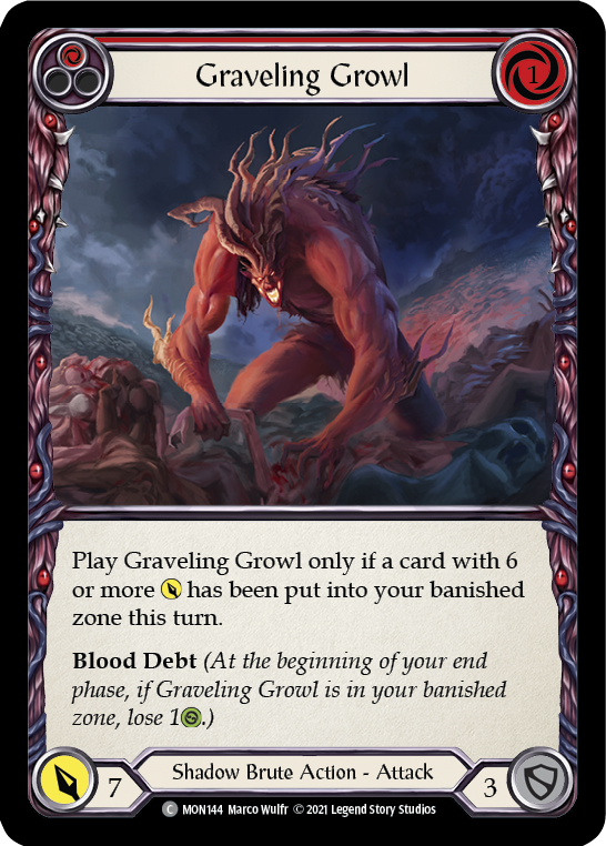 Graveling Growl (Red) (Rainbow Foil) [MON144-RF] 1st Edition Rainbow Foil | Galactic Gamez