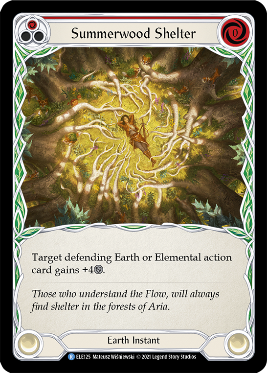 Summerwood Shelter (Red) [ELE125] (Tales of Aria)  1st Edition Rainbow Foil | Galactic Gamez