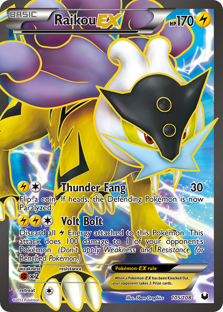 Raikou EX (105/108) [Black & White: Dark Explorers] | Galactic Gamez