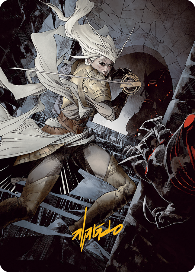 Thalia, Guardian of Thraben Art Card (Gold-Stamped Signature) [March of the Machine Art Series] | Galactic Gamez
