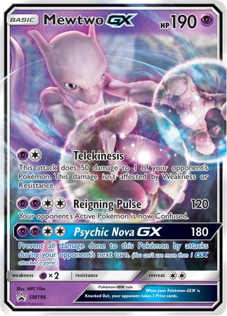 Mewtwo GX (SM196) (Jumbo Card) [Sun & Moon: Black Star Promos] | Galactic Gamez