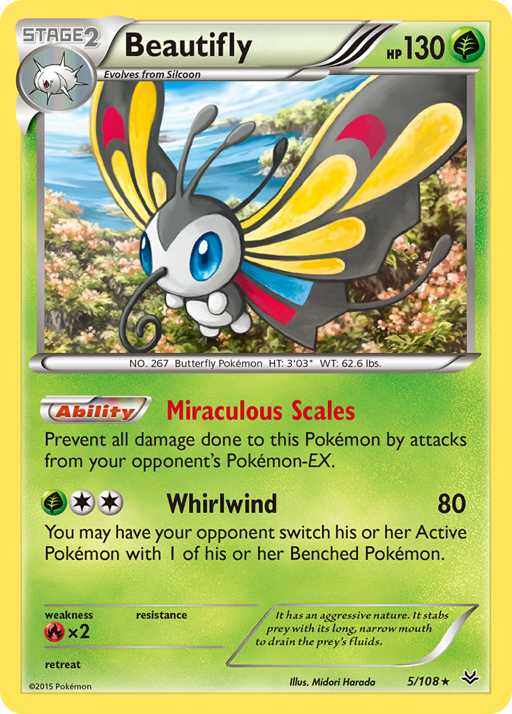 Beautifly (5/108) [XY: Roaring Skies] | Galactic Gamez