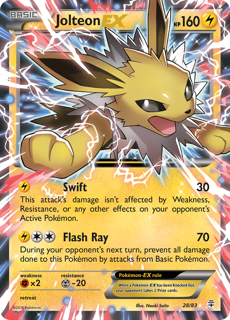 Jolteon EX (28/83) [XY: Generations] | Galactic Gamez