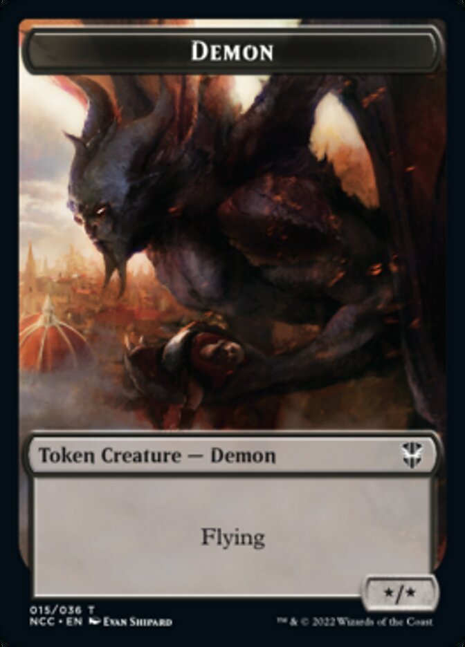 Demon // Copy Double-sided Token [Streets of New Capenna Commander Tokens] | Galactic Gamez
