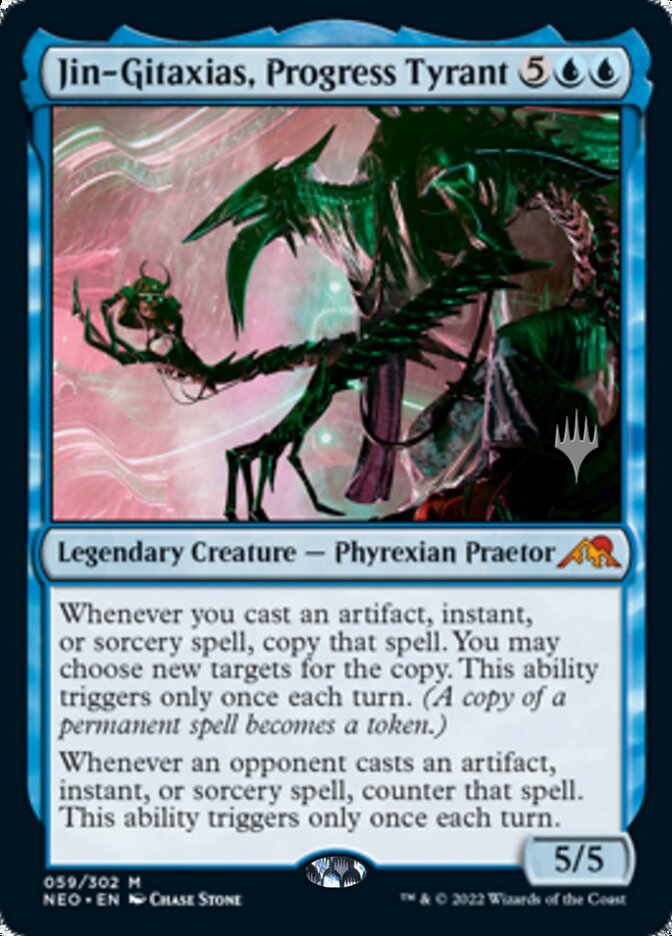 Jin-Gitaxias, Progress Tyrant (Promo Pack) [Kamigawa: Neon Dynasty Promos] | Galactic Gamez