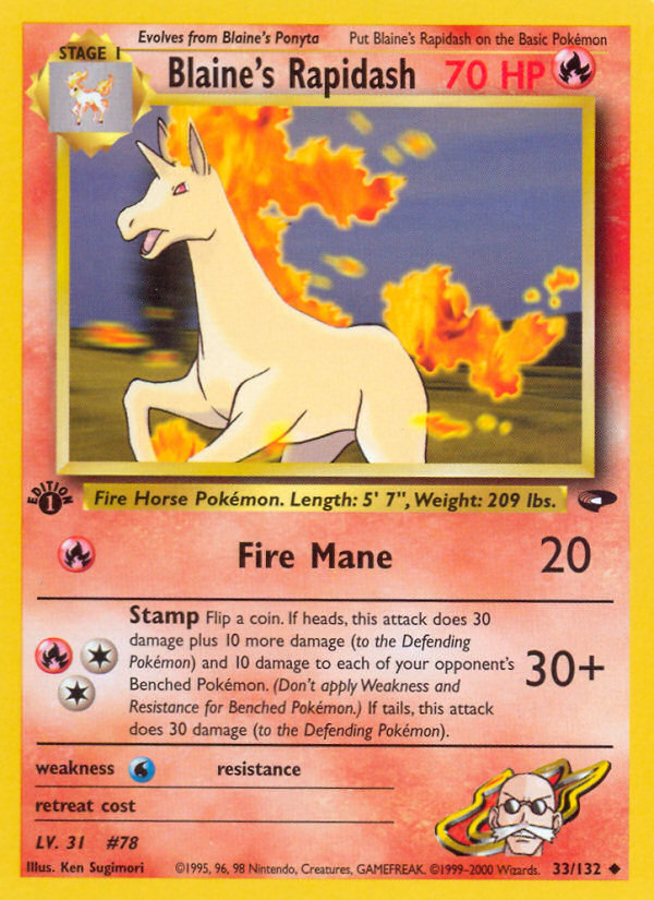 Blaine's Rapidash (33/132) [Gym Challenge 1st Edition] | Galactic Gamez