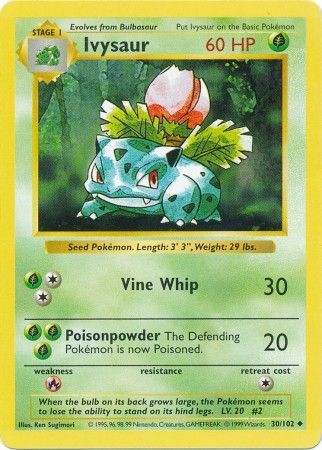 Ivysaur (30/102) [Base Set Shadowless Unlimited] | Galactic Gamez