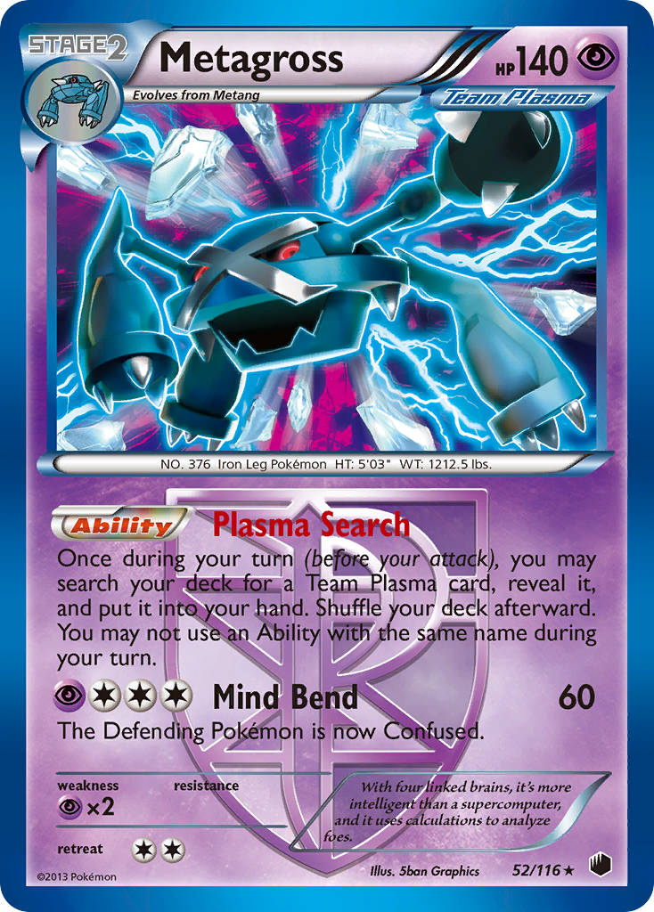 Metagross (52/116) [Black & White: Plasma Freeze] | Galactic Gamez