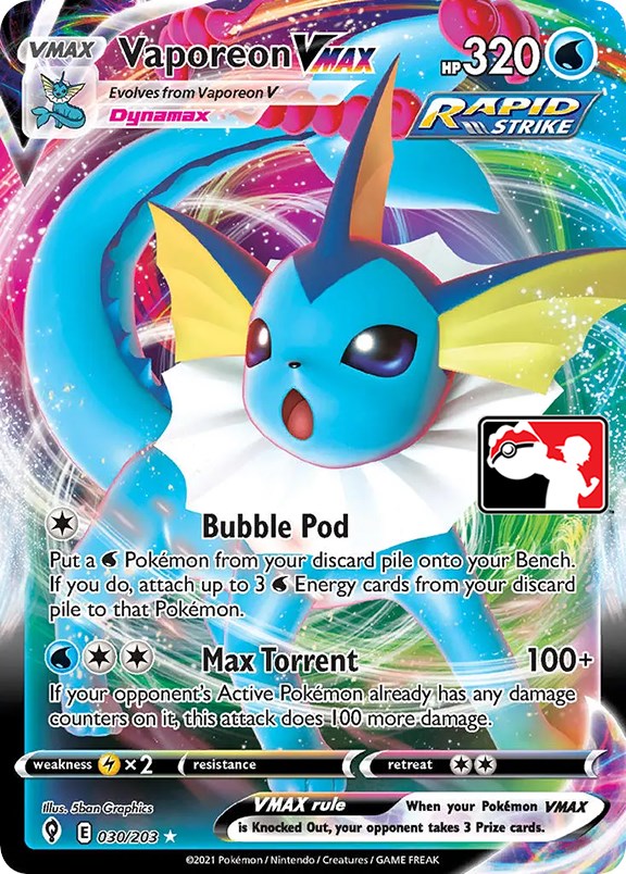 Vaporeon VMAX (030/203) [Prize Pack Series One] | Galactic Gamez