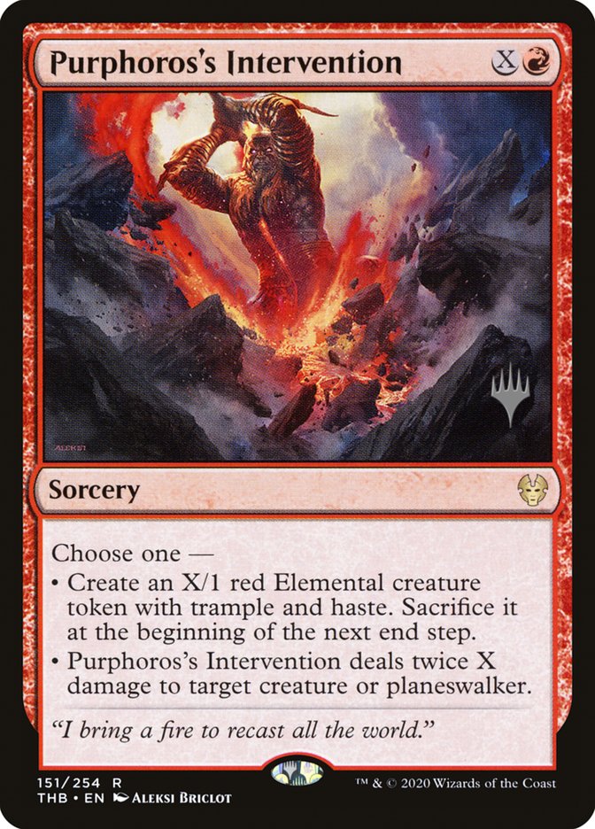 Purphoros's Intervention (Promo Pack) [Theros Beyond Death Promos] | Galactic Gamez