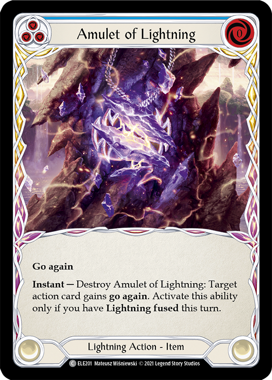 Amulet of Lightning [ELE201] (Tales of Aria)  1st Edition Rainbow Foil | Galactic Gamez