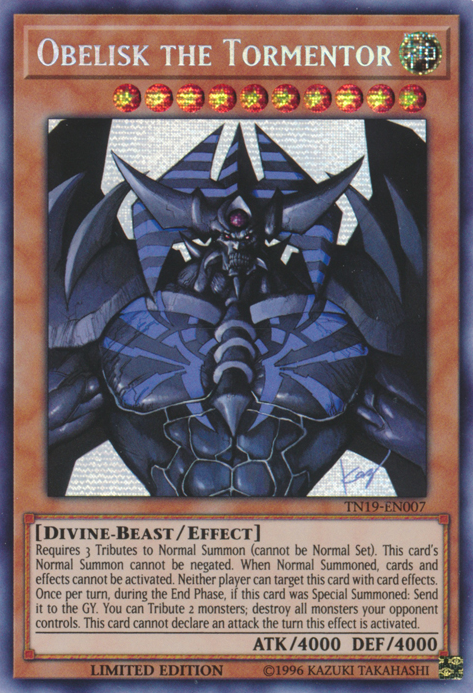 Obelisk the Tormentor [TN19-EN007] Prismatic Secret Rare | Galactic Gamez