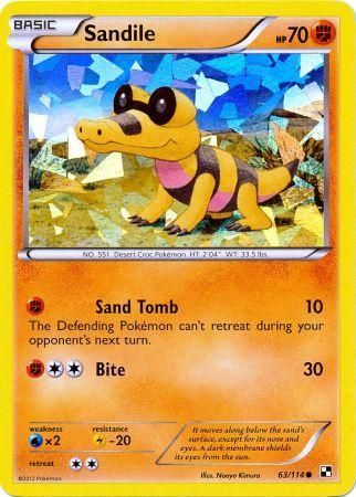 Sandile (63/114) (Cracked Ice Holo) [Black & White: Base Set] | Galactic Gamez