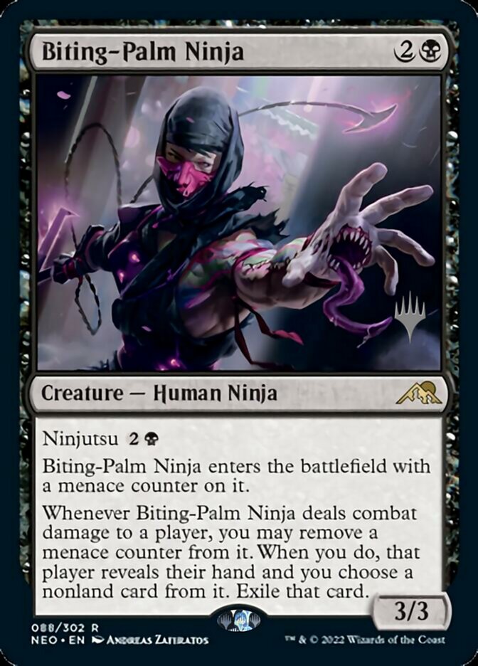 Biting-Palm Ninja (Promo Pack) [Kamigawa: Neon Dynasty Promos] | Galactic Gamez